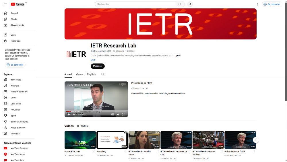 IETR YouTube channel IETR YouTube channel